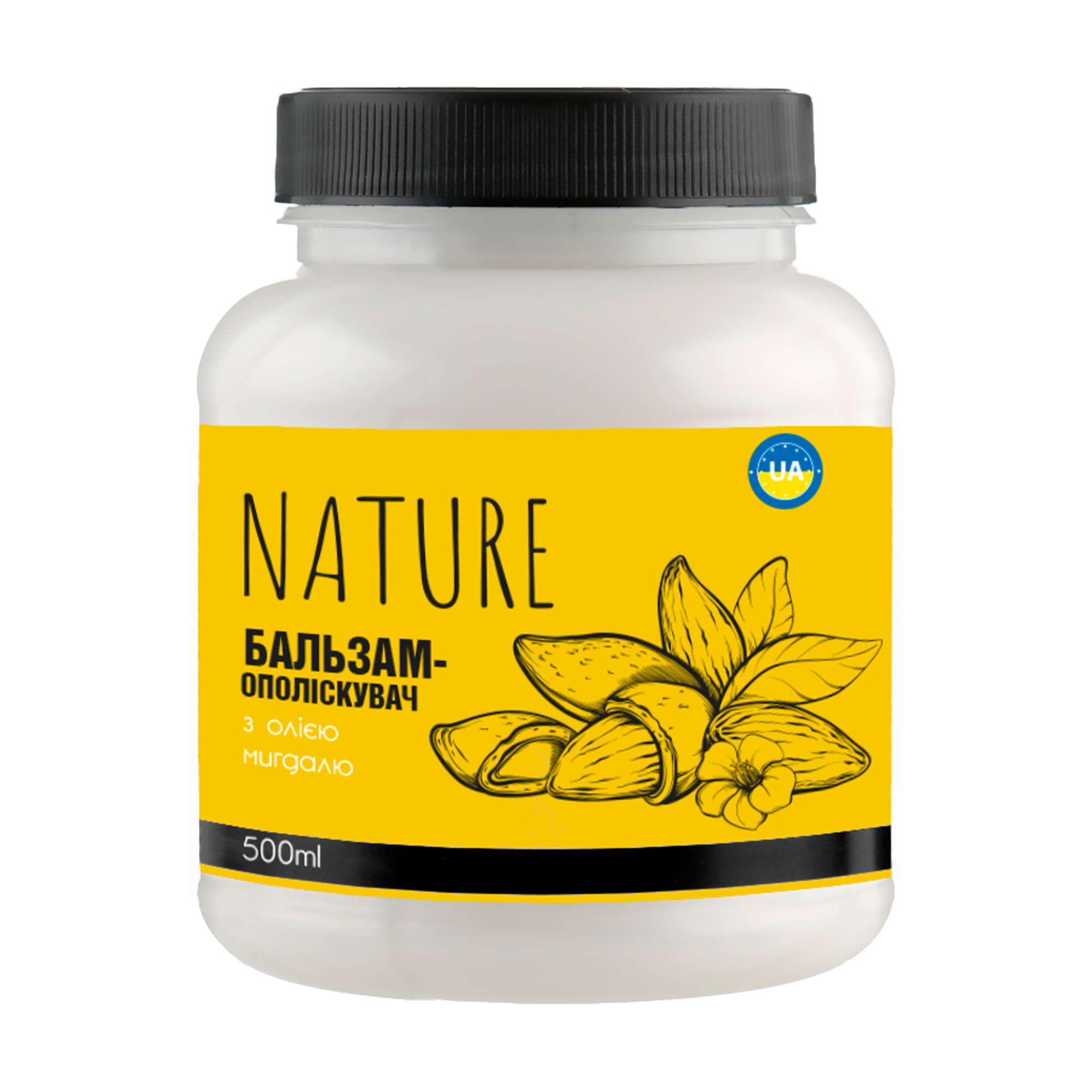 Бальзам-ополіскувач для волосся Bioton Cosmetics Nature з олією мигдалю, 500 мл